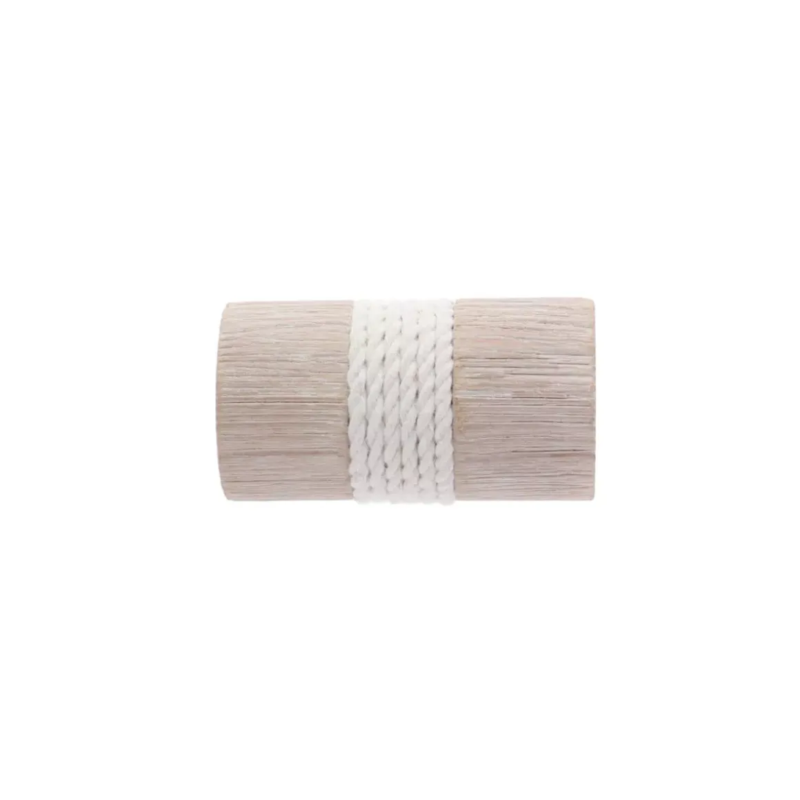 Set di 2 terminali per asta in legno cerato (D28 mm) Soren tappo corda Naturale