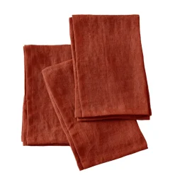 Set di 3 tovaglioli lino lavato (40 x 40 cm) Louise Terracotta