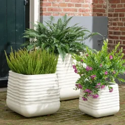 EMINZA Coprivaso Per Esterno-Set di 3 vasi da esterno quadrati (H49-37-27 cm) Jamie