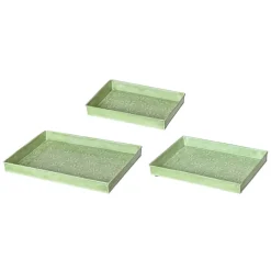 #N/A Coprivaso Per Esterno-Set di 3 vassoi decorativi (34 x 24 cm) Fiori di Ésmée mela