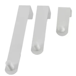 TENDANCE Contenitori Bagno-Set 3 ganci appendiabiti per porta inox (H7-13-19 cm)