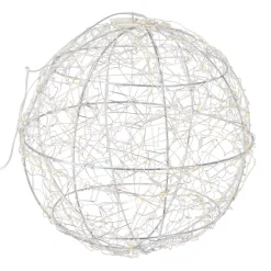 KOOPMAN Oggetti Decorativi E Illuminati-Sfera luminosa da appendere 300 micro LED (D25 cm) Luce Polare e bianco caldo