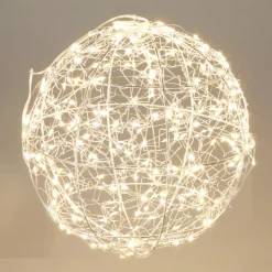 KOOPMAN Oggetti Decorativi E Illuminati-Sfera luminosa da appendere 300 micro LED (D25 cm) Luce Polare e bianco caldo