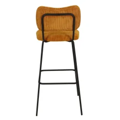 Sgabello Alto-Sgabello da bar con schienale in velluto a coste (Altezza seduta 77cm) Orion
