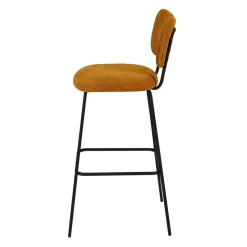 Sgabello Alto-Sgabello da bar con schienale in velluto a coste (Altezza seduta 77cm) Orion
