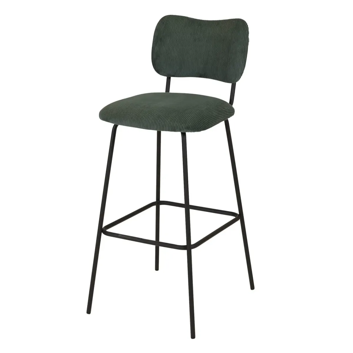 Sgabello Alto-Sgabello da bar con schienale in velluto a coste (Altezza seduta 77cm) Orion scuro