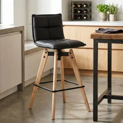 Sgabello Alto-Sgabello da bar girevole con schienale (Altezza seduta 75cm) Osla