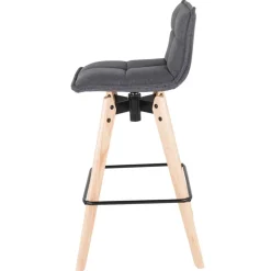 Sgabello Alto-Sgabello da bar girevole con schienale in tessuto (Altezza seduta 75cm) Osla scuro