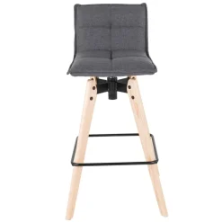 Sgabello Alto-Sgabello da bar girevole con schienale in tessuto (Altezza seduta 75cm) Osla scuro