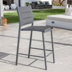Sgabello da giardino Alluminio impilabile Murano Grigio antracito