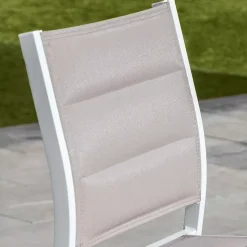Sgabello da giardino Alluminio impilabile Murano Bianco e tortora