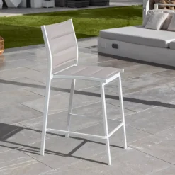 Sgabello da giardino Alluminio impilabile Murano Bianco e tortora