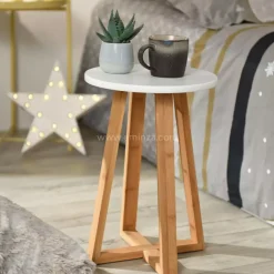 Sgabello (H43 cm) Bambù bianco