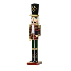 KAEMINGK Babbo Natale Animali E Personaggi-Soldatino Schiaccianoci in legno (H76 cm) Igor Tartan scozzese