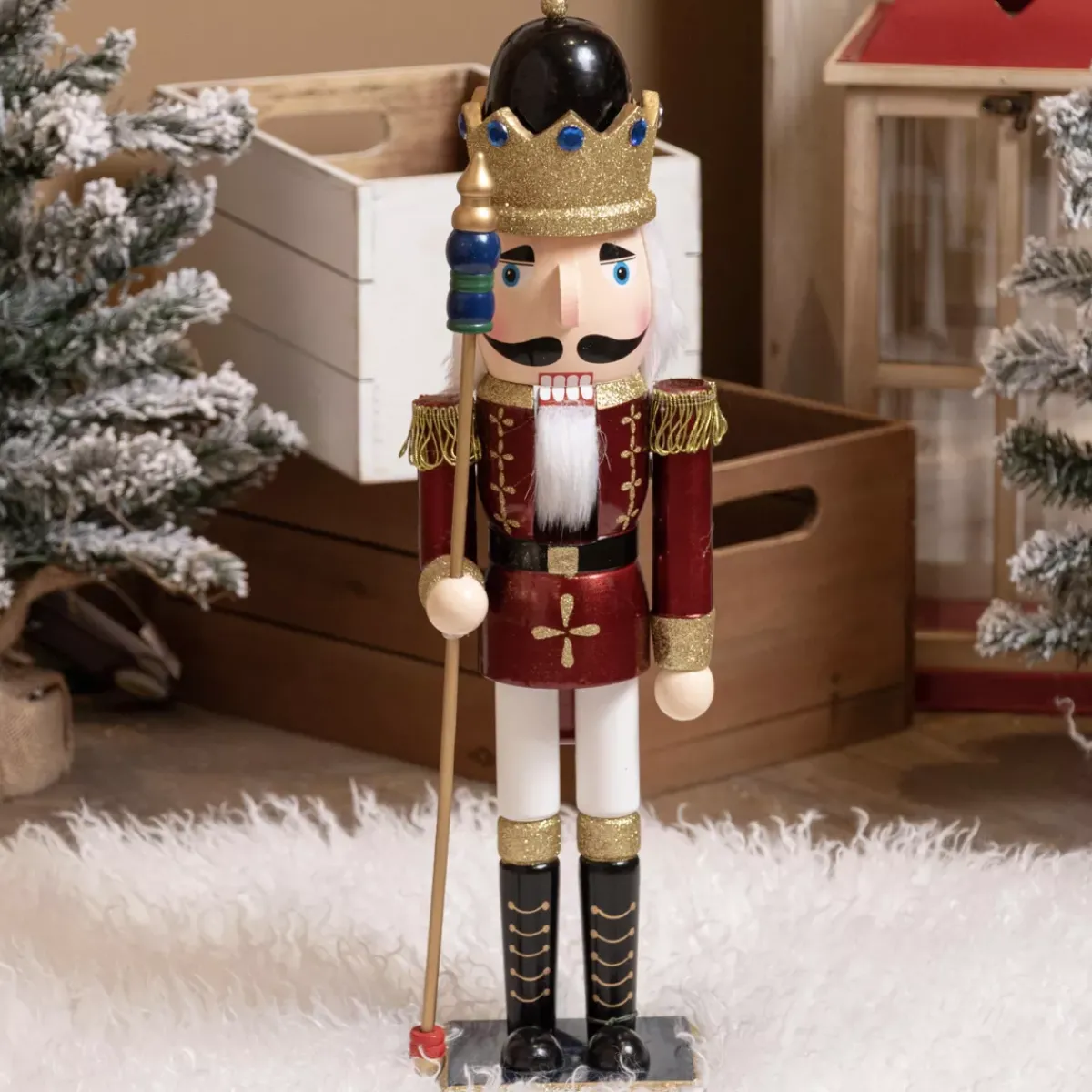 KAEMINGK Babbo Natale Animali E Personaggi-Soldatino Schiaccianoci in legno (H50 cm) Re Luigi