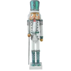 KAEMINGK Babbo Natale Animali E Personaggi-Soldatino Schiaccianoci in legno (H51 cm) Noè glitterato glaciale