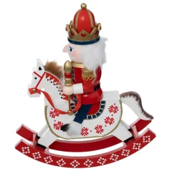 Feeric Lights & Christmas Babbo Natale Animali E Personaggi-Soldato schiaccianoci (29 cm) Cavallo a dondolo