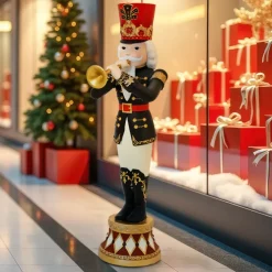 EMINZA Babbo Natale Animali E Personaggi|Personaggi E Oggetti Grande Dimensione-Soldato schiaccianoci Gigante (H195 cm) Evariste il trombettista