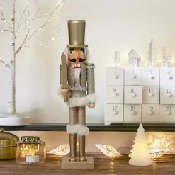 KAEMINGK Babbo Natale Animali E Personaggi-Soldato Schiaccianoci in legno (H38 cm) Cavaliere Champagne