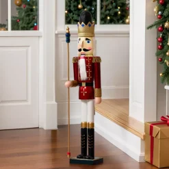 KAEMINGK Babbo Natale Animali E Personaggi-Soldato Schiaccianoci in legno (H89 cm) Augustin il principe