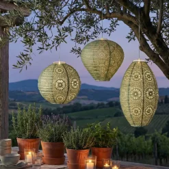 #N/A Luci Per Esterno-Sospensione da giardino solare (H38 cm) Lanterna traforata