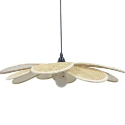EMINZA Lampadari-Sospensione luminosa in rattan (D58 cm) Segovia e nero