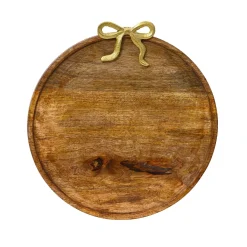 KAEMINGK Stoviglie Natalizie-Sottopiatto in di mango (D33 cm) Fiocco in oro