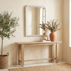 EMINZA Specchi-Specchio da parete con cornice in legno (91 cm) Silvedona