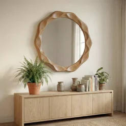 EMINZA Specchi-Specchio da parete con cornice in legno (81 cm) Toyah