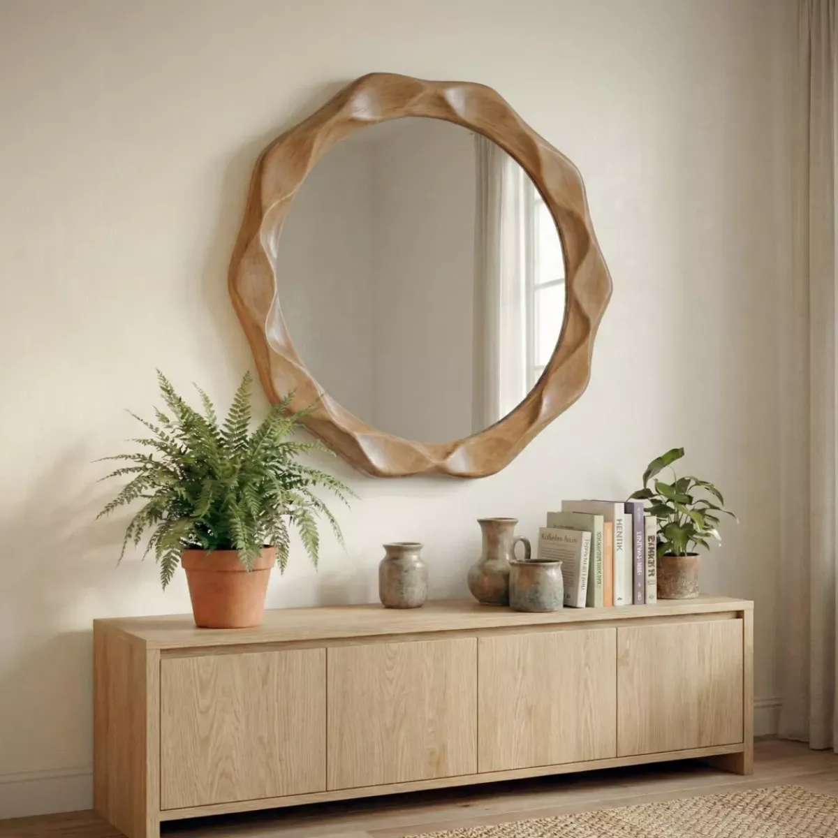 EMINZA Specchi-Specchio da parete con cornice in legno (81 cm) Toyah