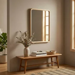 EMINZA Specchi-Specchio da parete con cornice in legno (90 cm) Snook