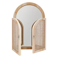 OSTARIA Specchi-Specchio da parete in legno (H34 cm) Porta a battente