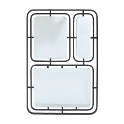 EMINZA Specchi-Specchio da parete in metallo (Alt 80 cm) Riflesso Metallico