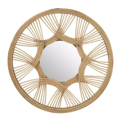 EMINZA Specchi-Specchio da parete rattan rotondo (D45 cm) Honiara