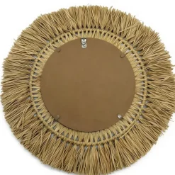 EMINZA Specchi-Specchio da parete rotondo in fibre naturali (D50 cm) Makira Beige