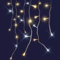 BLACHERE Ghirlande Di Luci-Stalattite luminosa interconnessa 8 m 160 LED Flash Bianco caldo e freddo