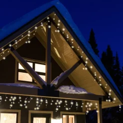 EMINZA Ghirlande Di Luci-Stalattite luminosa 11 m 259 LED cavo nero Stars Bianco caldo