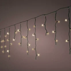 EMINZA Ghirlande Di Luci-Stalattite luminosa 20 m 490 LED cavo nero Stars Bianco caldo dorato