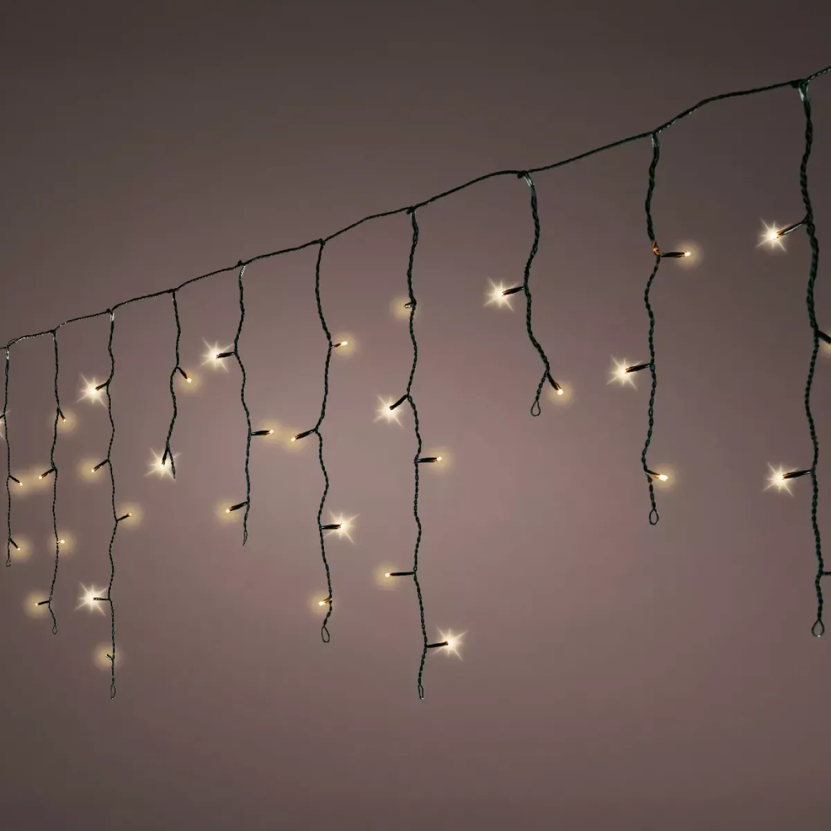 EMINZA Ghirlande Di Luci-Stalattite luminosa 20 m 490 LED cavo nero Stars Bianco caldo dorato