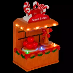 JJA Villaggio Di Natale Luminoso-Stand luminoso e animato a pile (H11 cm) Mela d'amore