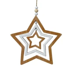KAEMINGK Addobbi Natalizi-Stella di Natale da appendere (H13 cm) e perle Naturale