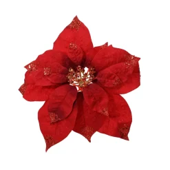 KAEMINGK Addobbi Natalizi-Stella di Natale di Natale su pinza (D25 cm) Velluto scintillante