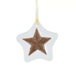 KAEMINGK Addobbi Natalizi-Stella di Natale in vetro (D7 cm) Morillon e oro glitterato