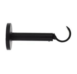 Supporto bastone tenda allungabile (L115 - 155 / D28 mm) Lino Nero opaco