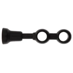 Supporto doppio fisso in legno per asta (L21,5 cm/ D28) Nils Nero opaco