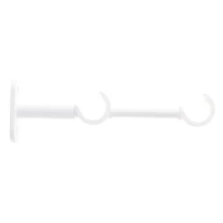 Supporto doppio per asta fissa in metallo (L16 cm / D20 mm) Jim grondaia Bianco opaco