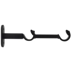 Supporto doppio per asta fissaggio in metallo (L16 cm /D20 mm) Jim grondaia Nero opaco