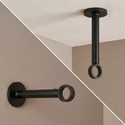 Supporto regolabile (L115 - L155 / D28) Lino Nero opaco