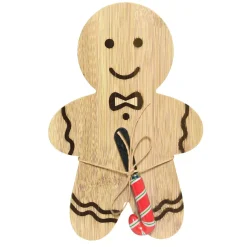 KAEMINGK Stoviglie Natalizie-Tagliere in legno e coltello Pan di zenzero