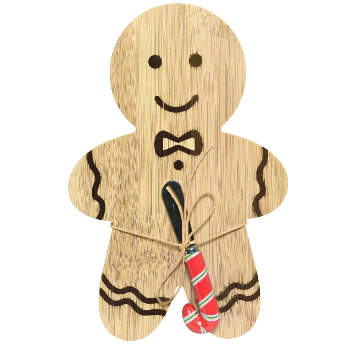 KAEMINGK Stoviglie Natalizie-Tagliere in legno e coltello Pan di zenzero